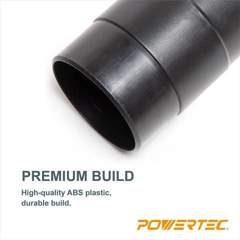 Extends two 4 inch ID dust hoses with a secure quick connect splice, showing durable ABS plastic construction for woodworking