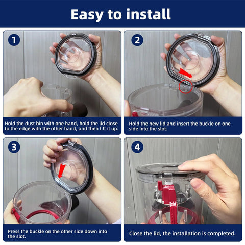 Step-by-step guide installing Dyson Dust Bin Lid Replacement for V7 V8 SV10 SV11 Vacuum Cleaner