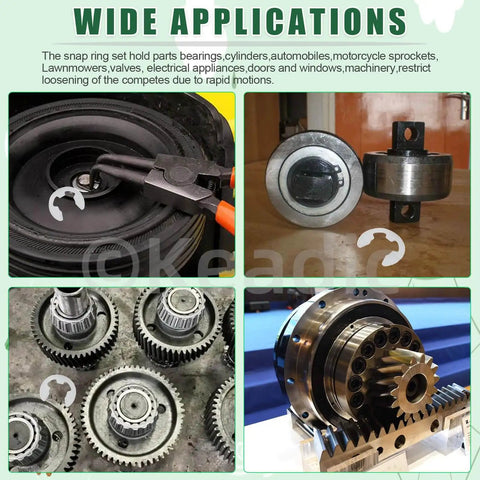 Must Have E Clip Assortment Kit With 211 Pieces In 14 Metric Sizes In Millimeters 304 Stainless Steel Circlips used in machinery applications