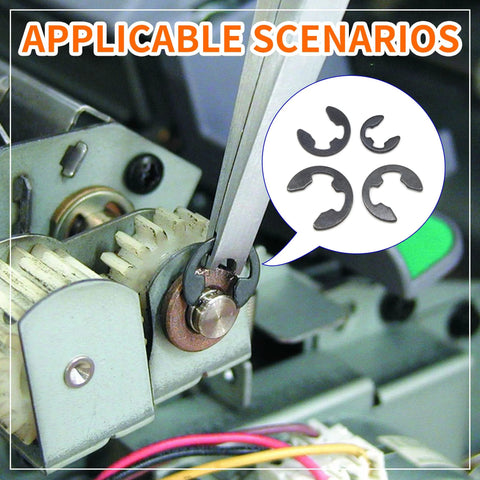 580Pcs E Clip Snap Ring Kit Built Tough For Pros And DIYers 65Mn Steel External Retaining Rings used in machinery assembly.