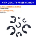 580Pcs E Clip Snap Ring Kit Built Tough For Pros And DIYers 65Mn Steel External Retaining Rings black oxide on white background