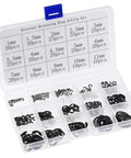 E Clip Circlip Snap Ring Assortment Set 15 Sizes From 1mm To 11mm 300 Pcs Carbon Steel External Retaining Rings For Shafts