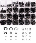 528Pcs E Clips And External Retaining Rings Set for DIY and Pro Grade Hardware, carbon steel kit with 24 sizes in plastic case.