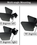 2 Pack E Track Wheel Chocks For Motorcycles And Dirt Bikes, Fits Tires Up To 6 Inches, shown at 45 and 90 degree angles