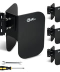 Front view of 4 Pack E Track Wheel Chocks for E Track System perfect for motorcycles and dirt bikes. Includes installation tools.