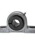 Front view of UELP207-23NP 1-7/16 inch Wide Accu-Loc Nickel Plated Low Base Single Pillow Block Unit with NP Low-Profile Shaft