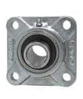 Front view of UCF209-26NP 4-Bolt Flange Ball Bearing Nickel-Plated Cast Iron Housing Set Screw Locking 1-5/8 inch I.D.