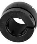 Front view of UE205 single wide inner ring ball bearing 25mm ID - Normal duty sealed insert with concentric collar, spherical OD