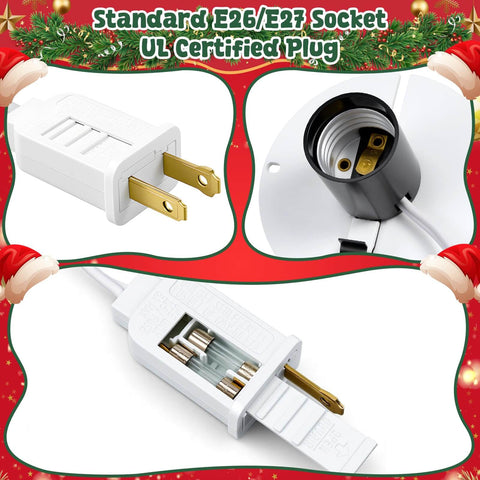 Two Pack Blow Mold Light Kit Replacement For E27 E26 Base Bulbs With On Off Switch and Fuse Plug detail view