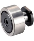 CFC10VBUUR metric cam follower, standard full-complement design, high-carbon steel crowned outer ring, side view of sealed hex-head short stud