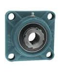 Front view of 70 mm medium wide concentric adapter sealed ball bearing insert for 4-bolt FX16 cast iron flange housing, M18 bolts, 1/8-27 NPT grease fitting, contact seal, relubricatable, single unit UKX16+H2316.