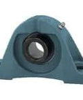 UGAKH208 40mm Wide Eccentric Collar Pillow Block Bearing, 2-Bolt Cast Iron Housing, front view with contact seals