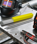 E4043 Aluminum Welding Rods 1 lb 1/8 in by 14 in AWS A5.3 Class E4043 on workbench with welder and helmet