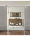 Sliding Double Barn Doors With Hardware For Modern Interiors Grey Oak Finish 13 Ft Rail Two 36x80 In Panels Each 18x80 Solid Core