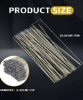 E6011 1/8 Inch Arc Welding Rod, 60 Lb Total in a 6 Pack, 10 Lb Each, shown in 14-inch length and 1/8-inch diameter