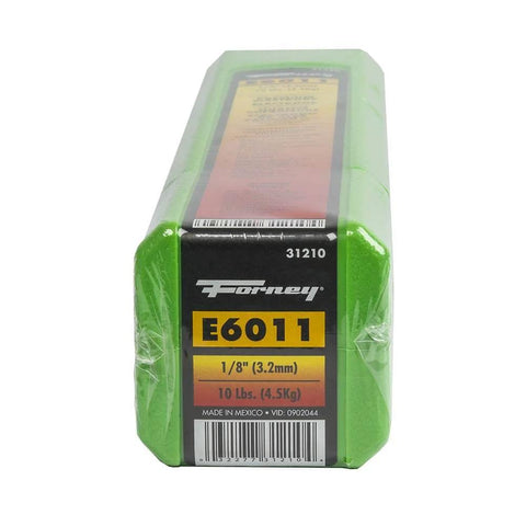 E6011 Welding Rod One Eighth Inch Ten Pound package in green film, all position for deep penetration on dirty rusty materials