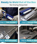 Steps to use Pro Grade E6011 Welding Rod For Carbon Steel All Position SMAW Deep Penetration Arc One Eighth Inch 5 Lb Pack