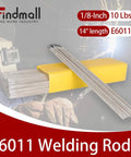 E6011 One Eighth Inch Welding Rods For Carbon Steel Electrode 10 Lbs Smooth Arc Heavy Duty For General Metal Fabrication