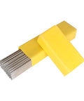 E6011 One Eighth Inch Welding Rods For Carbon Steel Electrode 10 Lbs Smooth Arc Heavy Duty shown with yellow packaging