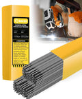 E6013 Welding Rod 3/32 Inch 5 Pound Carbon Steel Stick Electrodes For AC And DC Welding with packaging and welding illustration