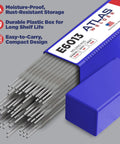 E6013 Welding Rod 3/32 Inch 5 Lb Carbon Steel Stick Electrodes in blue storage box for auto body fab and DIY projects