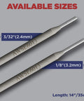 E6013 Welding Rod 3/32 Inch 5 Lb Carbon Steel Stick Electrodes for Auto Body Fab and DIY Projects size comparison image