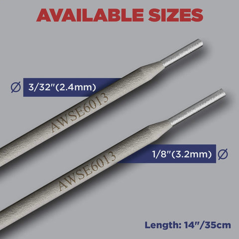E6013 Welding Rod 3/32 Inch 5 Lb Carbon Steel Stick Electrodes for Auto Body Fab and DIY Projects size comparison image