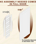 36 X 80 Inch Frosted Glass Solid Pine Wood Sliding Barn Door With Installation Hardware Kit No Assembly Required illustration