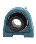25mm Narrow Eccentric Collar Pillow Block KHSHE205 - Single Row Ball Bearing, Cast Iron SHE05 Housing, Front View