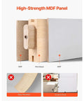 White 48 By 84 Inch Sliding Barn Door Kit With Durable MDF Panel And Water Resistant PVC Coating Includes Hardware Easy Assembly