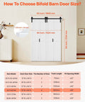 60 Inch By 84 Inch Bifold Barn Door With MDF Panels, Sliding Closet Door System Includes Header Board And Hardware Kit guide