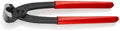 Knipex Tools Eight Point Seven Five Inch Ear Clamp Pliers 1 Ear 2 Ear Clamp Tool 1098i220 with red handles, black slim head.