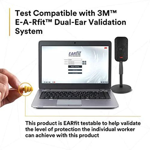 E A R UltraFit Corded Ear Plugs compatibility test with E-A-Rfit Dual-Ear Validation System for noise protection.