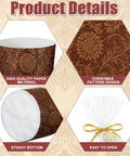 48 Pack Easter Panettone Paper Molds with Christmas pattern, high quality and easy to open, includes ribbons, bags, and cards.
