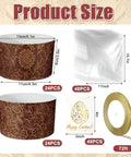 48 Pack Easter Panettone Paper Molds 15 Oz Nonstick Brown Round Paska Kulich Baking Molds Pans with ribbon, bags, and cards