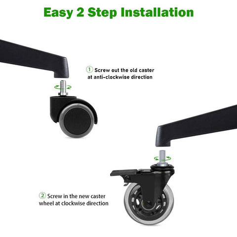 5 Pack 3 Inch Heavy Duty Caster With Brake 5 Sixteenth Inch 18 UNC Threaded Stem Rubber Locking Wheel installation steps
