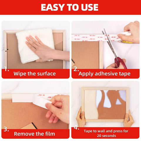 Instructions for using Heavy Duty Double Sided Foam Tape 0.39 Inch Wide By 9.85 Feet Long Removable Mounting Tape for walls and decor