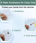 Steps for using 30 Pack Double Headed Push Pins Picture Hangers And Wall Hooks For Drywall And Cork Board, gripping and inserting pins.