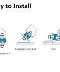 Installation diagram for Beefed Up Heavy Duty M8 Rubber Motor Mounts With Lock Nuts showing compression and cut methods.