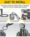 Installation process for 900 Pcs C Clips And E Clips Assortment Kit With 24 Sizes External Retaining Rings Snap Rings Set In Black Carbon Steel
