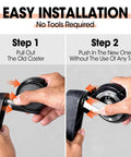 Steps to install Office Chair Wheel Set Of 10 Rubber Caster Wheels Heavy Duty Replacement Casters Universal Standard Size 7/16 By 7/8.