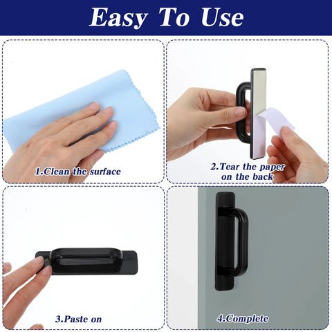 Steps to install Four Pack Stick On Cabinet Handles No Drill Drawer Pulls Adhesive Door Handles For Wardrobe Furniture Closet And Sliding Doors