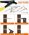 1000PCS Aluminum Pop Rivets Assortment Kit shown with rivets and instructions for use with rivet gun.