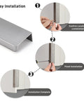 Finger Pull Cabinet Knob Aluminum Brushed Nickel 3.15 Inch Long Low Profile Drawer Pulls installation steps.