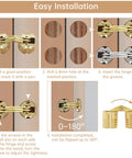 Installation guide for Hidden Brass Barrel Hinges Set with 8 mm drill bit for jewelry boxes, featuring step-by-step instructions.