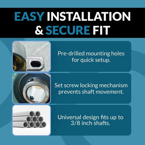 UCP205-16 Pillow Block Bearing - Pack of 2 Mounted Chrome Steel Bearings with 1" Bore - Self Alignment illustration details