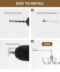 Installation guide for Kitchen Cooking Utensil Holder, 360° Rotating Kitchen Hooks for Hanging Utensils, step-by-step instructions