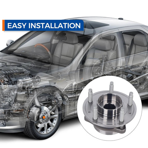 Beefed-Up 513442 Wheel Bearing Hub Assembly Fits 2020-2022 Buick Encore GX Front And Rear shown with car installation illustration.