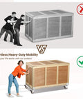Comparison of pushing a box with and without 2 Inch Side Mount Casters Set of 4 L Shaped Silent Rubber Swivel Wheels with Brakes 600 Lbs Load Capacity Locking Castors for Furniture Cribs Tables Cabinets and Kitchen Use