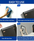 Steps to use Heavy Duty Double Sided Tape Nano Adhesive for mounting pictures without nails, showing cleaning, application, and fixing.
